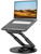 Telescopic Laptop Stand for Desk with 360° Swivel Base, Sit to Stand, Height Adjustable, Portable Riser Holder for Good Posture, Compatible with MacBook Pro, All Laptops 10-17" - Black