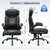 Executive Office Chair Ergonomic Computer Chair Comfy with Adjustable Lumbar Support and Headrest Swivel Rolling Office Chair with Flip-up Arms for Work,Study(Black)