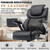 Oversized Big and Tall Office Chair 750lbs with Adjustable Headrest & Lumbar Airbag, Large Executive Chair with 5D Flip Arms, Heavy Duty Metal Base Chair with Hollow Casters & Thick Spring Seat, Black