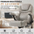 Oversized Big and Tall Office Chair 750lbs with Adjustable Headrest & Lumbar Airbag, Large Executive Chair with 5D Flip Arms, Heavy Duty Metal Base Chair with Hollow Casters & Thick Spring Seat, Beige