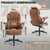 Oversized Big and Tall Office Chair 750lbs with Adjustable Headrest & Lumbar Airbag, Large Executive Chair with 5D Flip Arms, Heavy Duty Metal Base Chair with Hollow Casters & Thick Spring Seat, Brown