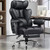 Big and Tall Office Chair 400lbs Heavy Duty Office Chair with Footrest, High Back Pocket Spring Lumbar Support, Ergonomic Wide Comfy Seated Cushion for Lower Back Pain Relief, Earth-Black