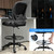 Drafting Office Chair with Flip-up Armrests Executive Ergonomic Computer Standing Desk Chair with Lumbar Support and Adjustable Footrest Ring (Black)
