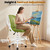 Drafting Office Chair with Flip-up Armrests Executive Ergonomic Computer Standing Desk Chair with Lumbar Support and Adjustable Footrest Ring (AvocadoGreen)
