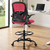 Drafting Office Chair with Flip-up Armrests Executive Ergonomic Computer Standing Desk Chair with Lumbar Support and Adjustable Footrest Ring (Fire Brick)