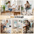 Drafting Office Chair with Flip-up Armrests Executive Ergonomic Computer Standing Desk Chair with Lumbar Support and Adjustable Footrest Ring（Light Blue）