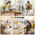 Drafting Office Chair with Flip-up Armrests Executive Ergonomic Computer Standing Desk Chair with Lumbar Support and Adjustable Footrest Ring (Mustard)