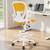 Drafting Office Chair with Flip-up Armrests Executive Ergonomic Computer Standing Desk Chair with Lumbar Support and Adjustable Footrest Ring (Mustard)