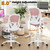 Drafting Office Chair with Flip-up Armrests Executive Ergonomic Computer Standing Desk Chair with Lumbar Support and Adjustable Footrest Ring (Rose Quartz)