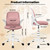 Drafting Office Chair with Flip-up Armrests Executive Ergonomic Computer Standing Desk Chair with Lumbar Support and Adjustable Footrest Ring (Rose Quartz)