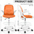 Drafting Office Chair with Flip-up Armrests Executive Ergonomic Computer Standing Desk Chair with Lumbar Support and Adjustable Footrest Ring (Sunset Orange)