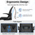 Drafting Office Chair with Flip-up Armrests, Adjustable Height, and Enhanced Lumbar Support - Ergonomic Rolling Stool, Back Support, and Adjustable Foot Rest Ring for Standing Desk Black