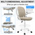 Drafting Office Chair with Flip-up Armrests, Adjustable Height, and Enhanced Lumbar Support - Ergonomic Rolling Stool, Back Support, and Adjustable Foot Rest Ring for Standing Desk Khaki