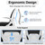 Drafting Office Chair with Flip-up Armrests, Adjustable Height, and Enhanced Lumbar Support - Ergonomic Rolling Stool, Back Support, and Adjustable Foot Rest Ring for Standing Desk White