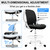 Drafting Office Chair with Flip-up Armrests, Adjustable Height, and Enhanced Lumbar Support - Ergonomic Rolling Stool, Back Support, and Adjustable Foot Rest Ring for Standing Desk White