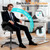 Drafting Office Chair 400lbs High Back Wide Standing Desk Chair Comfortable with Flip up Armrests Lumbar Support Adjustable Big Footrest Ring(Black)
