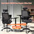 Drafting Office Chair with 4-Level Adjustable Headrest Tall Standing Desk Stool with Soft Microfiber Leather Seat, Breathable Mesh Back, 90° Flip-Up Arms, and Adjustable Foot Ring