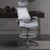 Office Drafting Chair Flip up Armrests Lumbar Support Adjustable Big Footrest Ring (Grey)