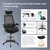 Drafting Office Chair 400lbs - High Back Ergonomic Office Chair for Standing Desk with Double Thick Seat Cushion, Adjustable Foot Ring, Lumbar Support & Flip Up Armrests (Black)