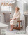 Shower Bench Seat with Storage Shelf, Natural Wood Shower Benches for Inside Shower to Sit on, Waterproof Bathroom Spa Bench Stool for Legs Shaving with Built-in Handle & Shower Head Holder
