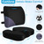 Ergonomic Seat Cushion & Lumbar Support Pillow - Memory Foam for Sciatica Pain Relief & Posture Correction, Non-Slip Chair Cushions for Office Chair/Car/Wheelchair/Travel (Black)