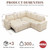 85 Inch Modular Sectional Sofa with Pull Out Bed, L Shaped 5 Seat Sectional Sleeper Sofa with Storage, Sectional Couches for Living Room, Cloud Modular Couch, Removable Sofa Cover, Beige