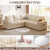 85 Inch Modular Sectional Sofa with Pull Out Bed, L Shaped 5 Seat Sectional Sleeper Sofa with Storage, Sectional Couches for Living Room, Cloud Modular Couch, Removable Sofa Cover, Beige