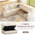 85 Inch Modular Sectional Sofa with Pull Out Bed, L Shaped 5 Seat Sectional Sleeper Sofa with Storage, Sectional Couches for Living Room, Cloud Modular Couch, Removable Sofa Cover, Beige