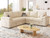 85 Inch Modular Sectional Sofa with Pull Out Bed, L Shaped 5 Seat Sectional Sleeper Sofa with Storage, Sectional Couches for Living Room, Cloud Modular Couch, Removable Sofa Cover, Beige