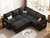 85 Inch Modular Sectional Sofa with Pull Out Bed, L Shaped 5 Seat Sectional Sleeper Sofa with Storage, Sectional Couches for Living Room, Cloud Modular Couch,Removable Sofa Cover, Black