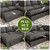 85 Inch Modular Sectional Sofa with Pull Out Bed,L Shaped 5 Seat Sectional Sleeper Sofa with Storage,Sectional Couches for Living Room,Cloud Modular Couch,Removable Sofa Cover, Dark Grey