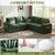 85 Inch Modular Sectional Sofa with Pull Out Bed, L Shaped 5 Seat Sectional Sleeper Sofa with Storage, Sectional Couches for Living Room, Cloud Modular Couch,Removable Sofa Cover,Green