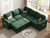 85 Inch Modular Sectional Sofa with Pull Out Bed, L Shaped 5 Seat Sectional Sleeper Sofa with Storage, Sectional Couches for Living Room, Cloud Modular Couch,Removable Sofa Cover,Green