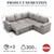 85 Inch Modular Sectional Sofa with Pull Out Bed, L Shaped 5 Seat Sectional Sleeper Sofa with Storage, Sectional Couches for Living Room, Cloud Modular Couch,Removable Sofa Cover,Light Grey