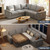 85 Inch Modular Sectional Sofa with Pull Out Bed, L Shaped 5 Seat Sectional Sleeper Sofa with Storage, Sectional Couches for Living Room, Cloud Modular Couch,Removable Sofa Cover,Light Grey