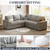 85 Inch Modular Sectional Sofa with Pull Out Bed, L Shaped 5 Seat Sectional Sleeper Sofa with Storage, Sectional Couches for Living Room, Cloud Modular Couch,Removable Sofa Cover,Light Grey