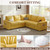 85 Inch Modular Sectional Sofa with Pull Out Bed, L Shaped 5 Seat Sectional Sleeper Sofa with Storage, Sectional Couches for Living Room, Cloud Modular Couch,Removable Sofa Cover,Yellow