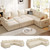 108 Inch Modular Sectional Sofa with Pull Out Bed,U Shaped 7 Seat Sectional Sleeper Sofa with Storage,Sectional Couches for Living Room,Cloud Modular Couch,Removable Sofa Cover,Beige