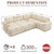 108 Inch Modular Sectional Sofa with Pull Out Bed,U Shaped 7 Seat Sectional Sleeper Sofa with Storage,Sectional Couches for Living Room,Cloud Modular Couch,Removable Sofa Cover,Beige