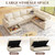 108 Inch Modular Sectional Sofa with Pull Out Bed,U Shaped 7 Seat Sectional Sleeper Sofa with Storage,Sectional Couches for Living Room,Cloud Modular Couch,Removable Sofa Cover,Beige