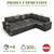 108 Inch Sectional Sleeper Sofa with Pull Out Bed, U Shaped 7 Seat Modular Sectional Sofa with Storage, Sectional Couches for Living Room, Cloud Modular Couch,Removable Sofa Cover, Dark Grey
