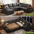 108 Inch Sectional Sleeper Sofa with Pull Out Bed, U Shaped 7 Seat Modular Sectional Sofa with Storage, Sectional Couches for Living Room, Cloud Modular Couch,Removable Sofa Cover, Dark Grey