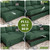 108 Inch Modular Sectional Sofa with Pull Out Bed,U Shaped 7 Seat Sectional Sleeper Sofa with Storage,Sectional Couches for Living Room,Cloud Modular Couch,Removable Sofa Cover,Green