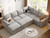 108 Inch Modular Sectional Sofa with Pull Out Bed,U Shaped 7 Seat Sectional Sleeper Sofa with Storage,Sectional Couches for Living Room,Cloud Modular Couch,Removable Sofa Cover,Light Gray