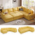 108 Inch Modular Sectional Sofa with Pull Out Bed,U Shaped 7 Seat Sectional Sleeper Sofa with Storage,Sectional Couches for Living Room,Cloud Modular Couch,Removable Sofa Cover,Yellow