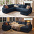 Sleeper Sectional Couch with Pull-Out Bed Sectional Sleeper Sofa Pull Out Bed with Storage Chaise, 6 Seaters Couch for Living Room, Velvet Blue