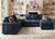 Sleeper Sectional Couch with Pull-Out Bed Sectional Sleeper Sofa Pull Out Bed with Storage Chaise, 6 Seaters Couch for Living Room, Velvet Blue