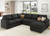 Sectional Couch with Pull Out Bed, Sectional Sleeper Sofa with Storage, U Shape Couches for Living Room, Dark Grey