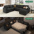 Sectional Sleeper Sofa with Pull-Out Bed Storage Chaise, 6 Seater Couch for Living Room, Dark Grey