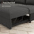 Sectional Sleeper Sofa with Pull-Out Bed Storage Chaise, 6 Seater Couch for Living Room, Middle Grey